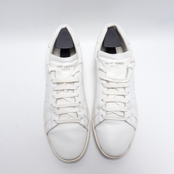 Saint Laurent SL/01 white leather low top shoes mens size 42 - Picture 6 of 13